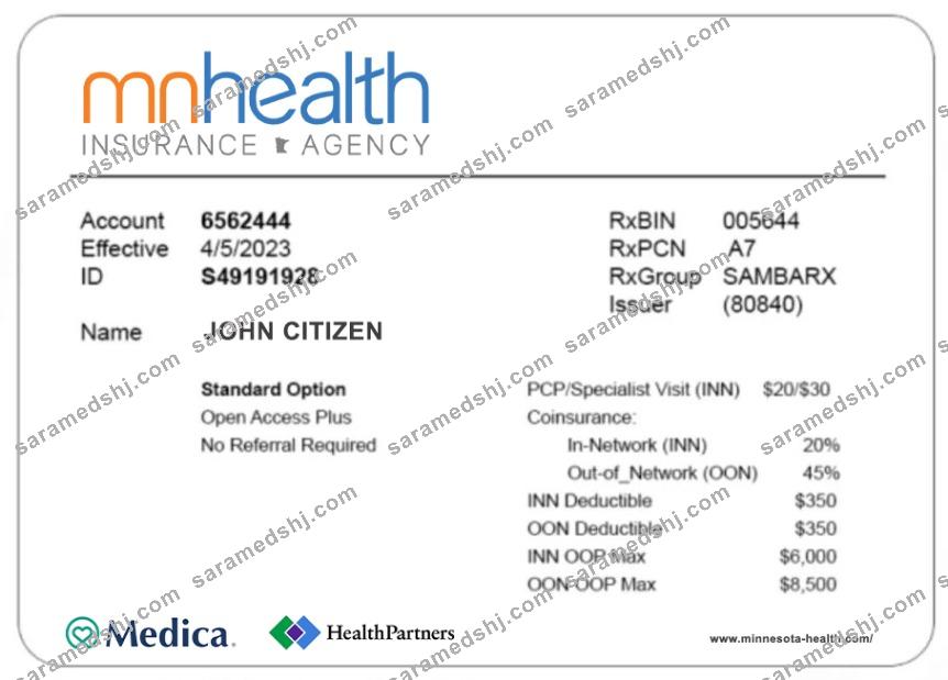 Minnesota health insurance card